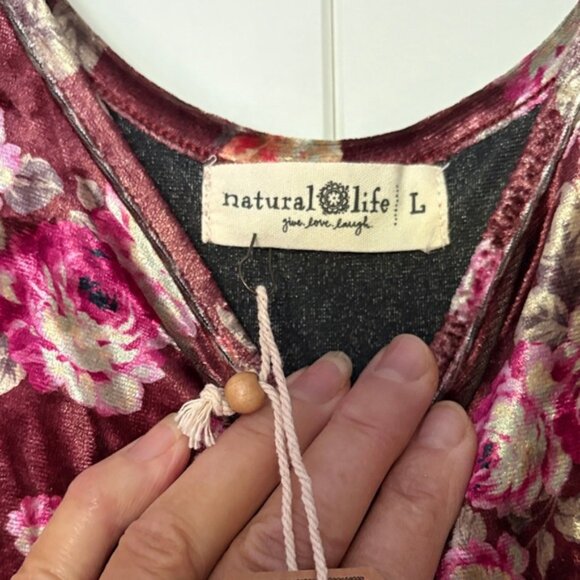 NATURAL LIFE Maroon Floral Maxi Dress - Picture 4 of 7